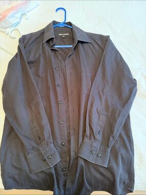 Bellissimo Men's Chocolate Brown Long-Sleeve Dress Shirt
